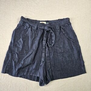 Marine Layer Allison India Ink Karleigh Tie Waist Shorts High Waist Navy Blue M
